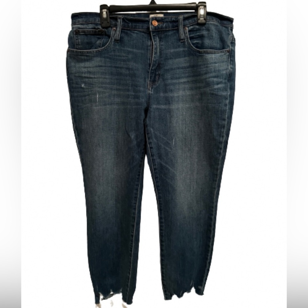 Women’s J.Crew Slim Broken In Boyfriend Jeans Size 32  Distressed Medium Wash